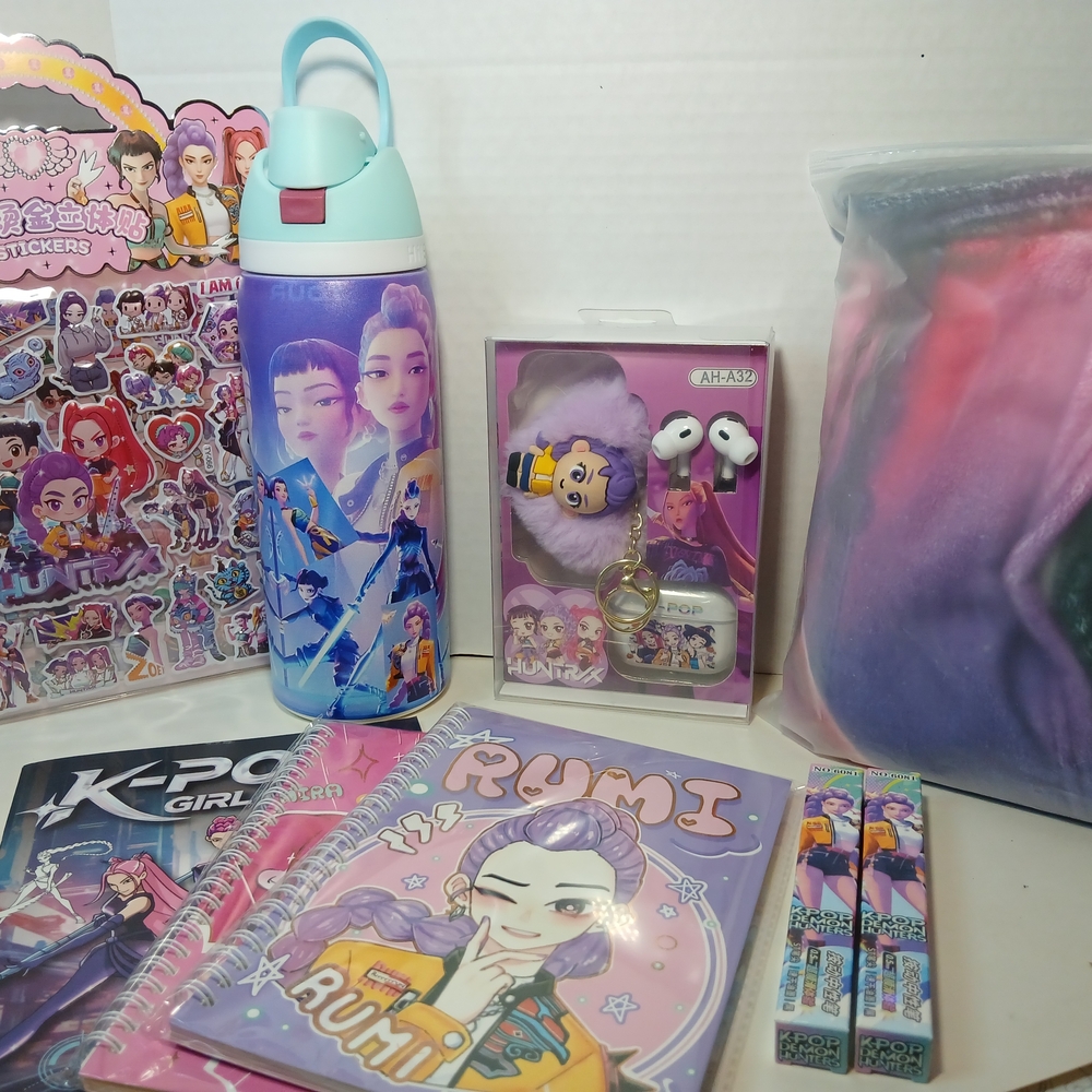 Colorful K-Pop Themed Stationery and Accessories Set
